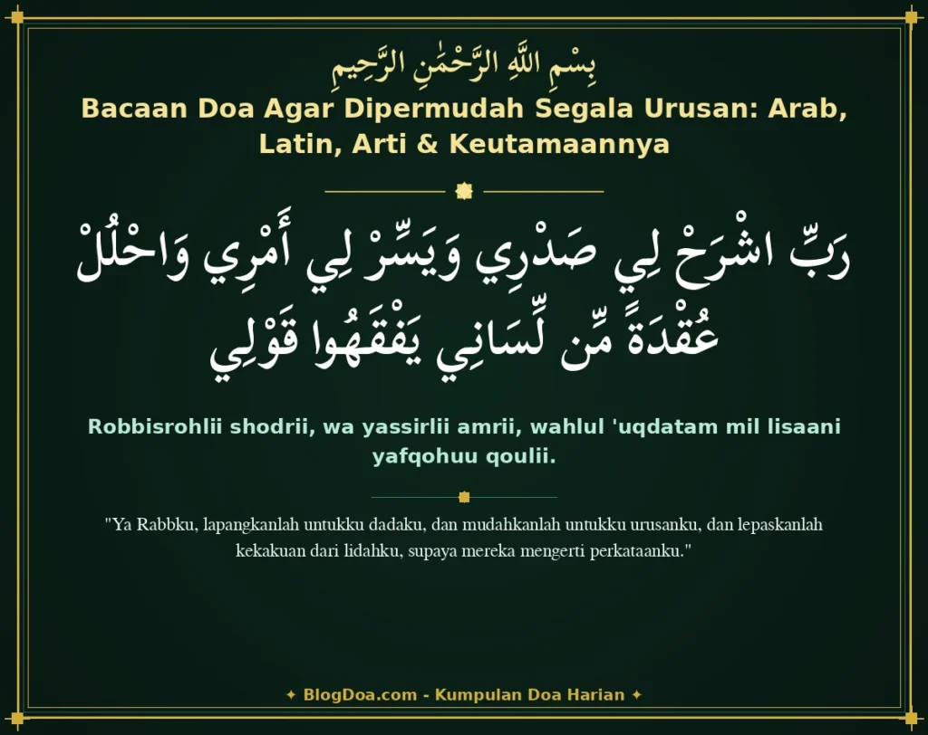 Bacaan Doa Agar Dipermudah Segala Urusan: Arab, Latin, Arti & Keutamaannya