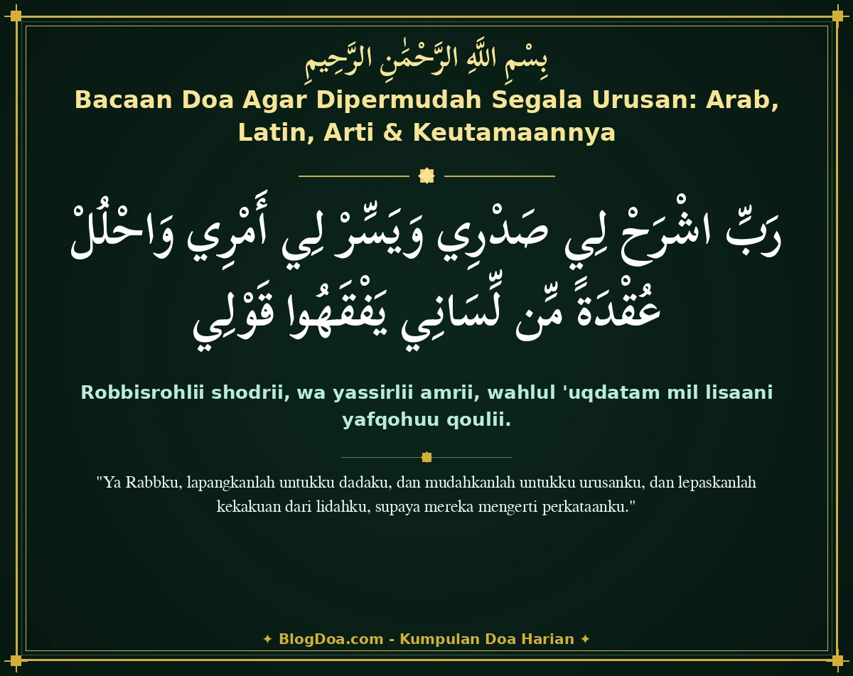 Bacaan Doa Agar Dipermudah Segala Urusan: Arab, Latin, Arti & Keutamaannya