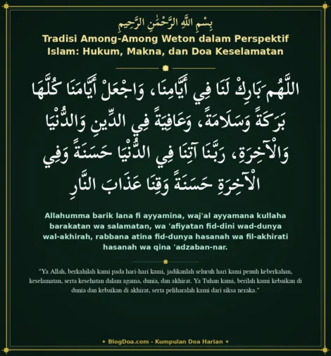 Tradisi Among-Among Weton dalam Perspektif Islam: Hukum, Makna, dan Doa Keselamatan
