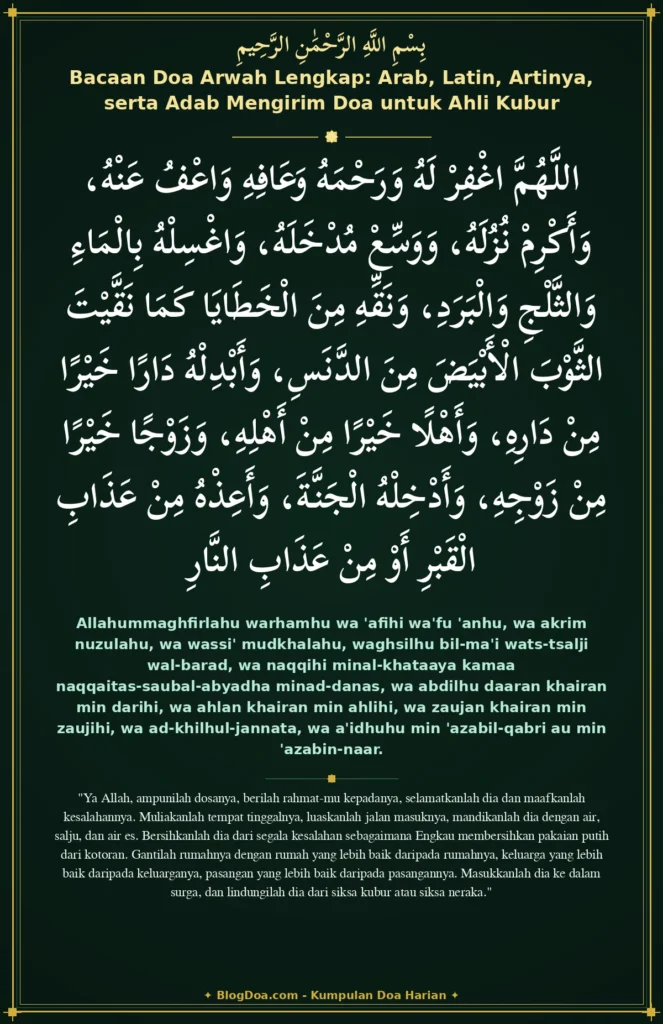Bacaan Doa Arwah Lengkap: Arab, Latin, Artinya, serta Adab Mengirim Doa untuk Ahli Kubur