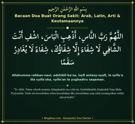 Bacaan Doa Buat Orang Sakit: Arab, Latin, Arti & Keutamaannya