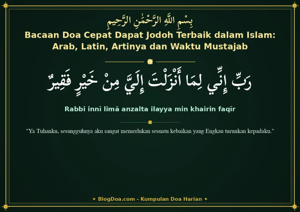 Bacaan Doa Cepat Dapat Jodoh Terbaik dalam Islam: Arab, Latin, Artinya dan Waktu Mustajab