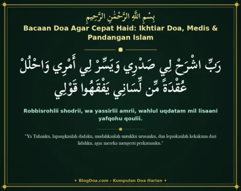 Bacaan Doa Agar Cepat Haid: Ikhtiar Doa, Medis & Pandangan Islam