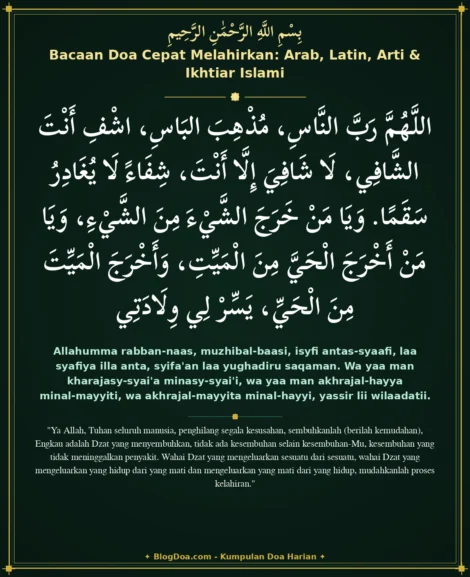 Bacaan Doa Cepat Melahirkan: Arab, Latin, Arti & Ikhtiar Islami
