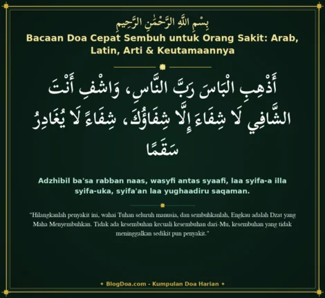 Bacaan Doa Cepat Sembuh untuk Orang Sakit: Arab, Latin, Arti & Keutamaannya