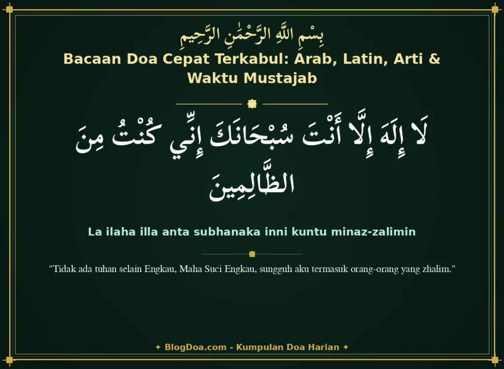 Bacaan Doa Cepat Terkabul: Arab, Latin, Arti & Waktu Mustajab