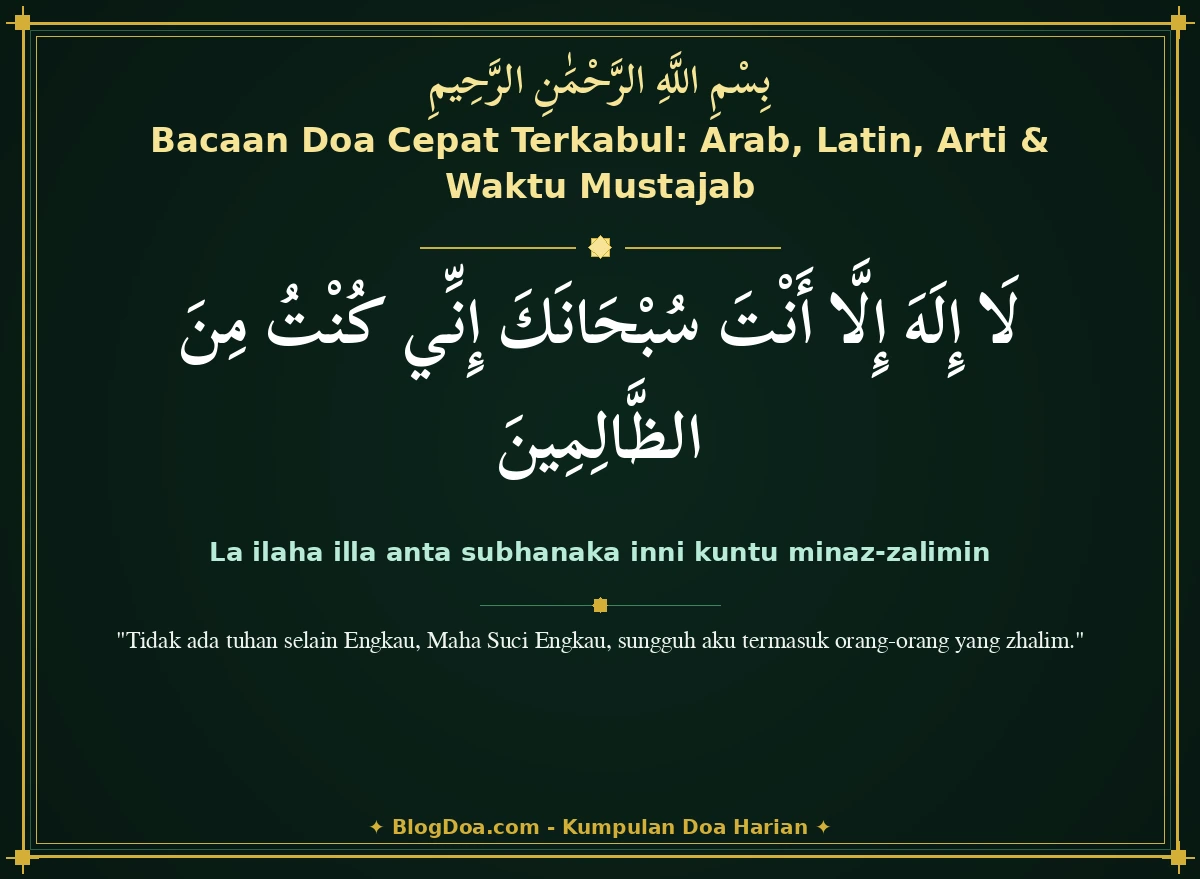Bacaan Doa Cepat Terkabul: Arab, Latin, Arti & Waktu Mustajab