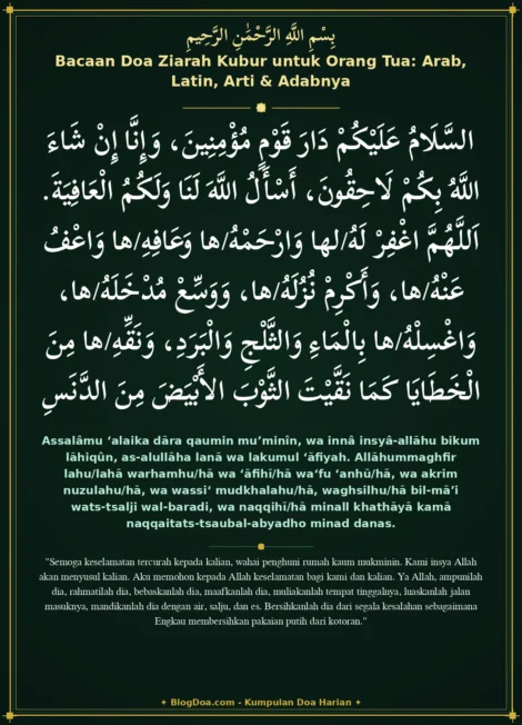 Bacaan Doa Ziarah Kubur untuk Orang Tua: Arab, Latin, Arti & Adabnya