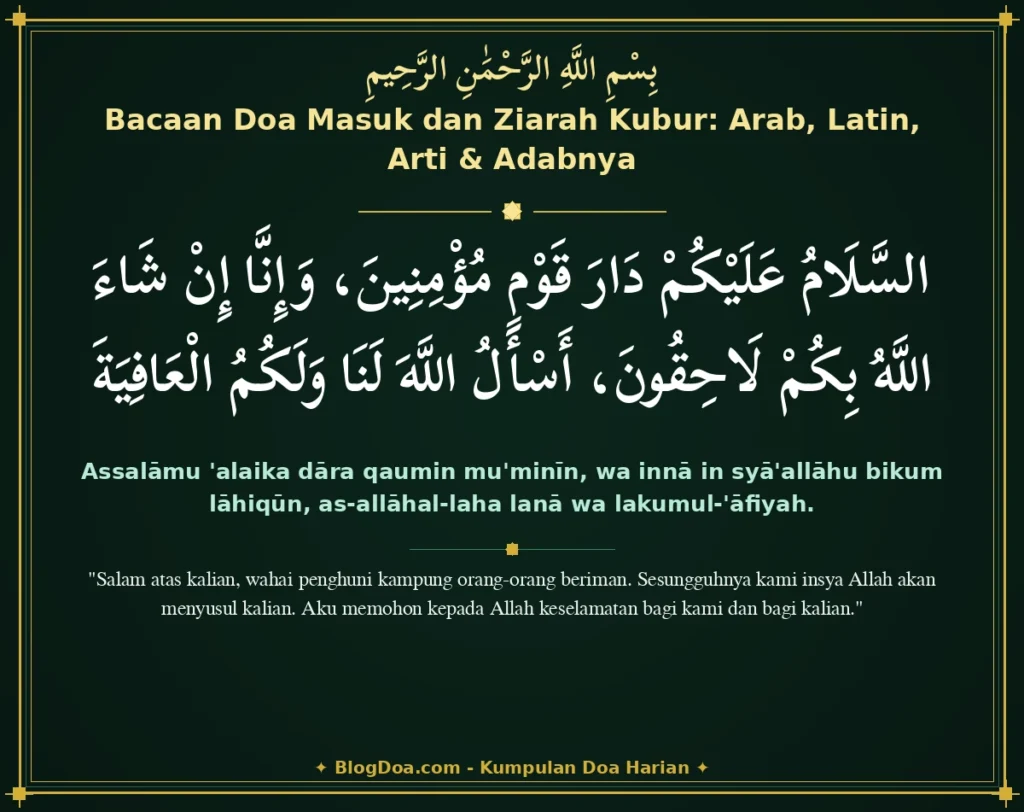 Bacaan Doa Masuk dan Ziarah Kubur: Arab, Latin, Arti & Adabnya