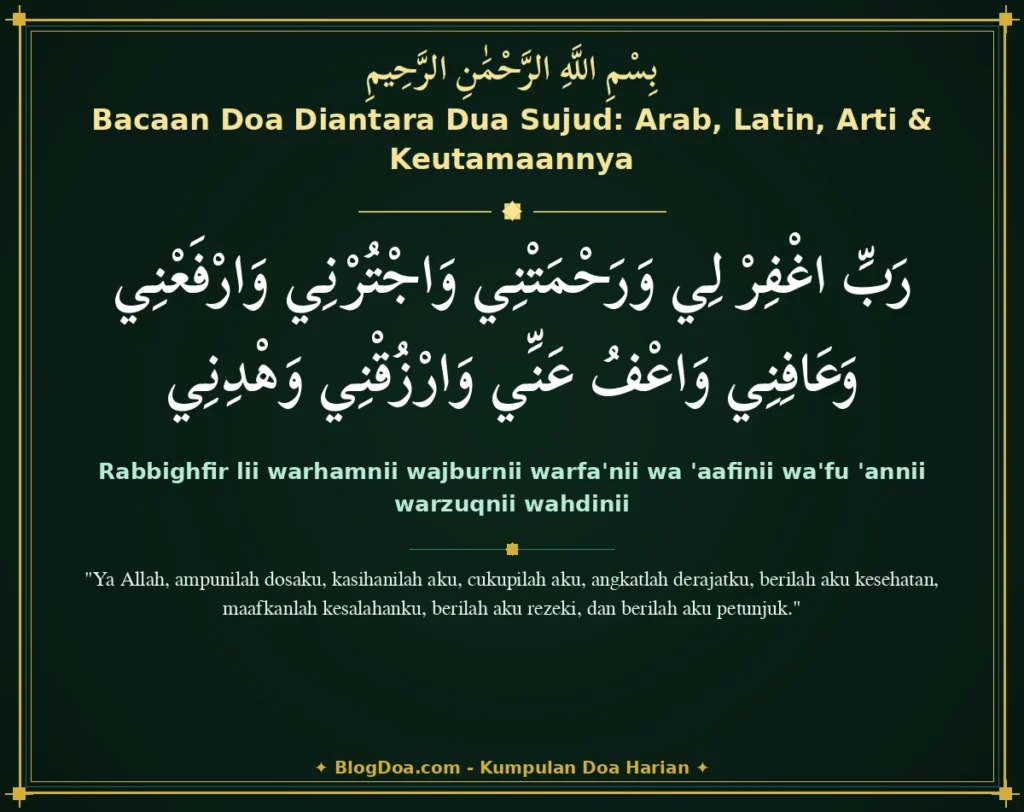 Bacaan Doa Diantara Dua Sujud: Arab, Latin, Arti & Keutamaannya