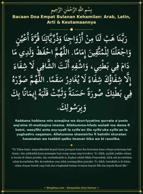 Bacaan Doa Empat Bulanan Kehamilan: Arab, Latin, Arti & Keutamaannya