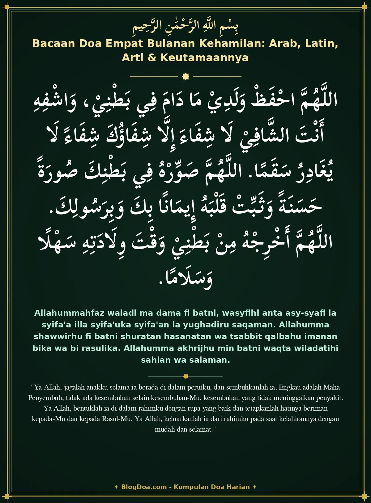 Bacaan Doa Empat Bulanan Kehamilan: Arab, Latin, Arti & Keutamaannya