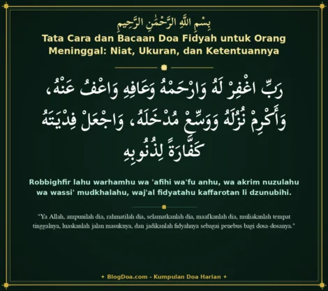 Tata Cara dan Bacaan Doa Fidyah untuk Orang Meninggal: Niat, Ukuran, dan Ketentuannya