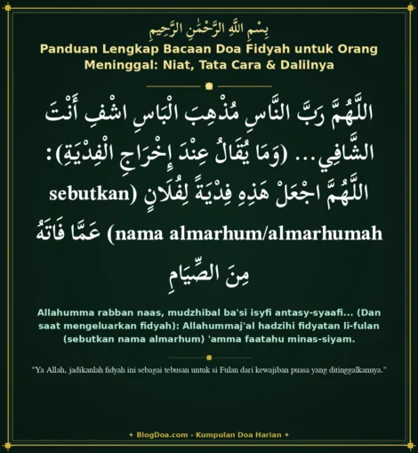 Panduan Lengkap Bacaan Doa Fidyah untuk Orang Meninggal: Niat, Tata Cara & Dalilnya