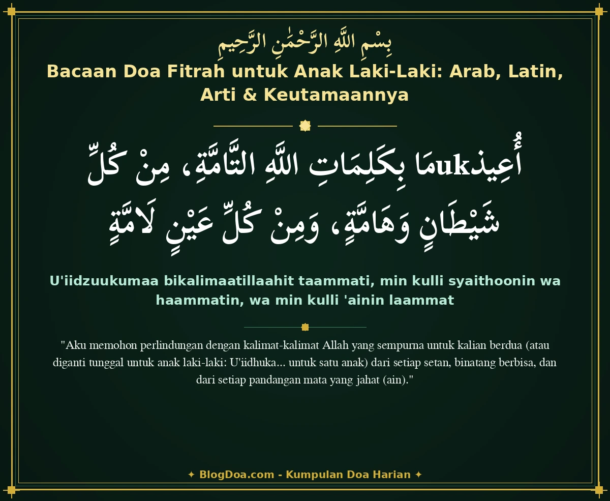 Bacaan Doa Fitrah untuk Anak Laki-Laki: Arab, Latin, Arti & Keutamaannya