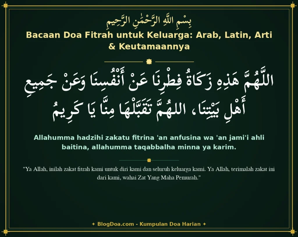 Bacaan Doa Fitrah untuk Keluarga: Arab, Latin, Arti & Keutamaannya