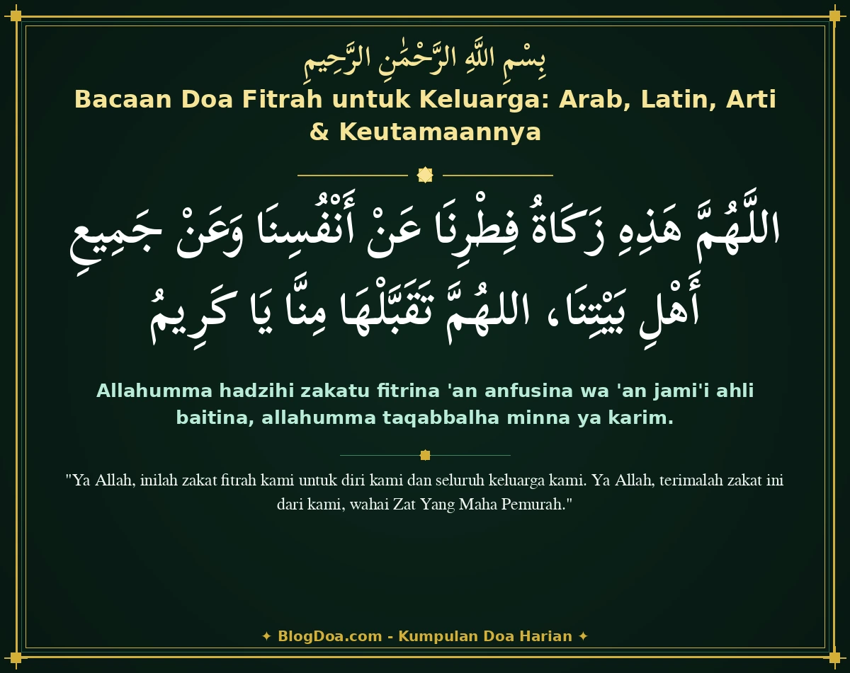 Bacaan Doa Fitrah untuk Keluarga: Arab, Latin, Arti & Keutamaannya