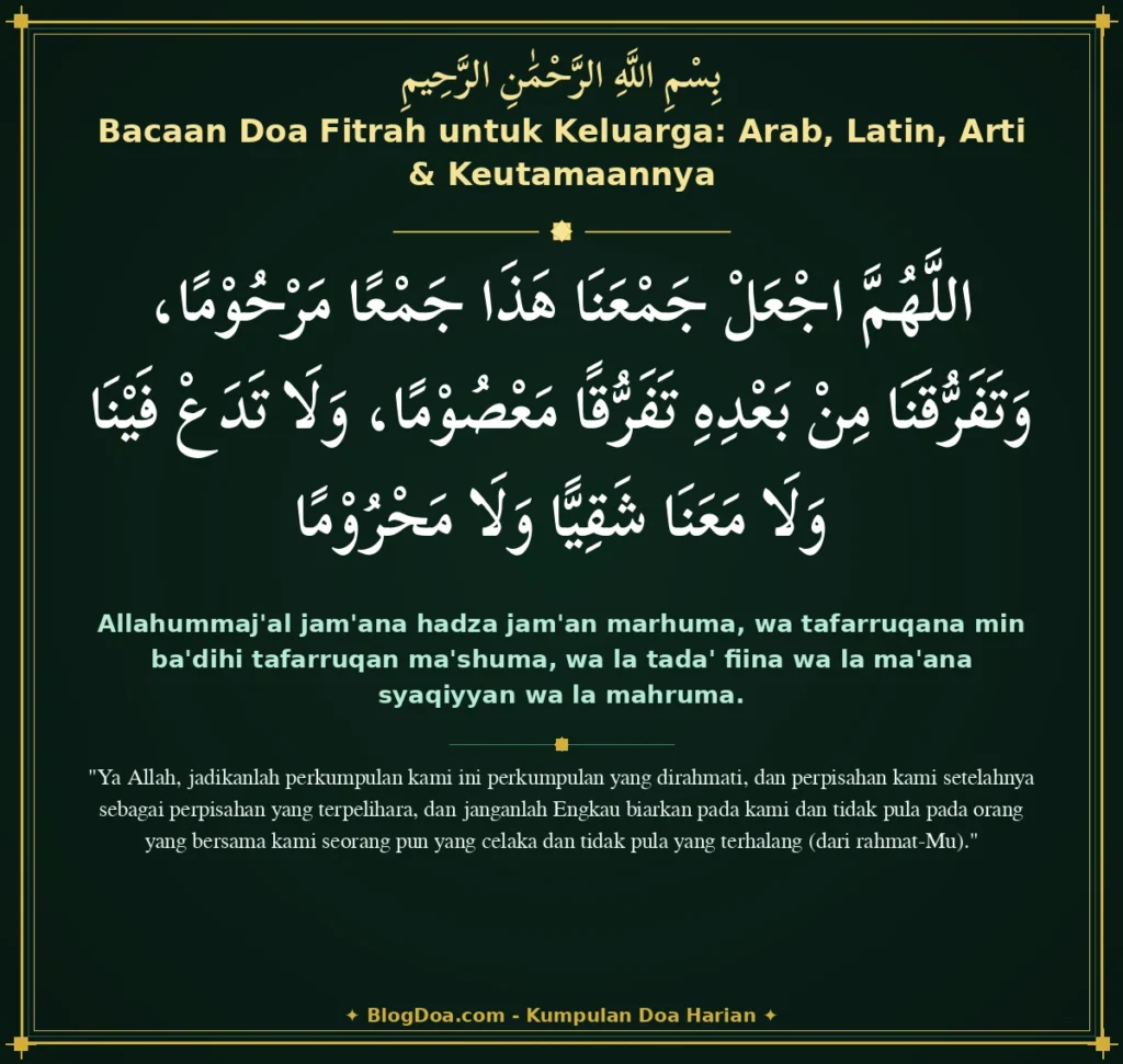 Bacaan Doa Fitrah untuk Keluarga: Arab, Latin, Arti & Keutamaannya