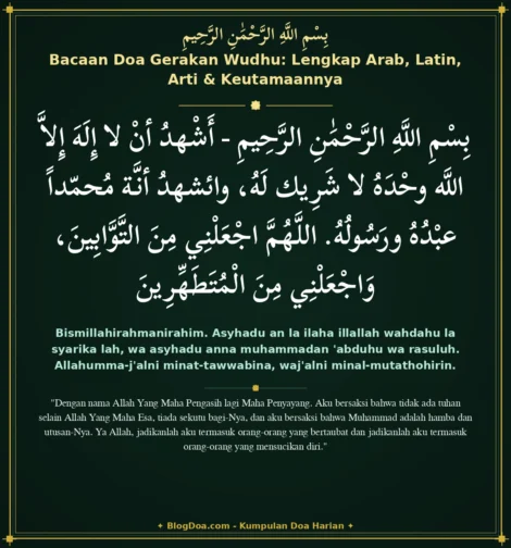 Bacaan Doa Gerakan Wudhu: Lengkap Arab, Latin, Arti & Keutamaannya
