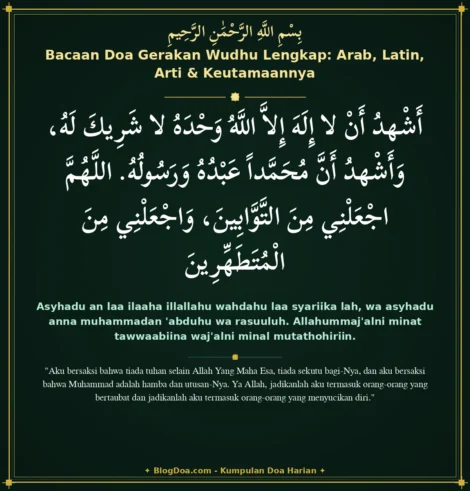 Bacaan Doa Gerakan Wudhu Lengkap: Arab, Latin, Arti & Keutamaannya