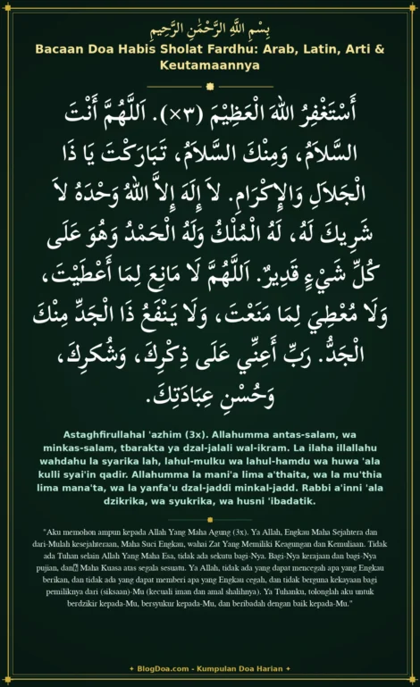 Bacaan Doa Habis Sholat Fardhu: Arab, Latin, Arti & Keutamaannya