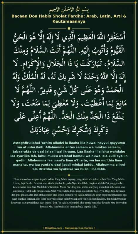 Bacaan Doa Habis Sholat Fardhu: Arab, Latin, Arti & Keutamaannya