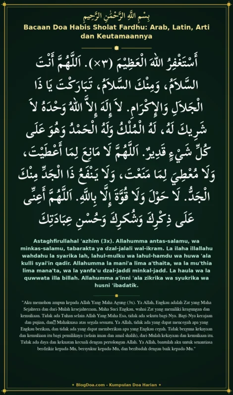 Bacaan Doa Habis Sholat Fardhu: Arab, Latin, Arti dan Keutamaannya