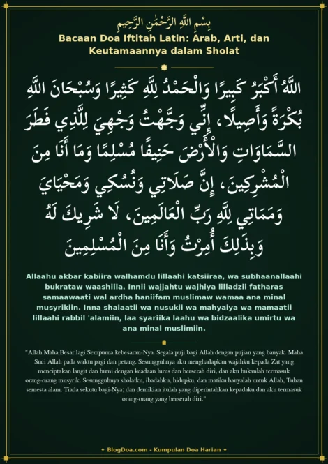 Bacaan Doa Iftitah Latin: Arab, Arti, dan Keutamaannya dalam Sholat