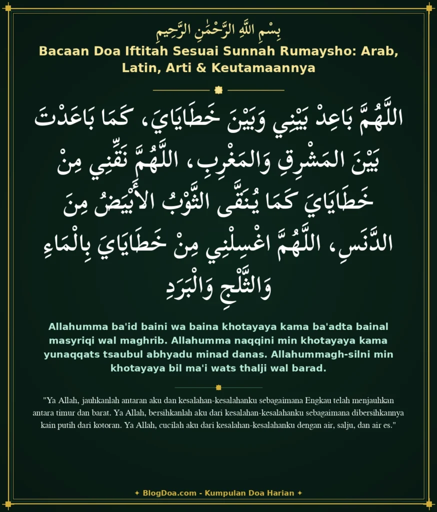 Bacaan Doa Iftitah Sesuai Sunnah Rumaysho: Arab, Latin, Arti & Keutamaannya