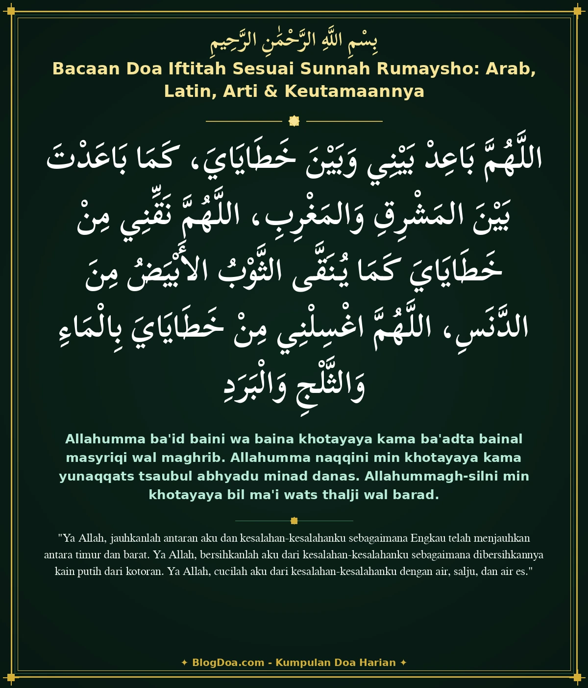 Bacaan Doa Iftitah Sesuai Sunnah Rumaysho: Arab, Latin, Arti & Keutamaannya