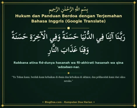 Hukum dan Panduan Berdoa dengan Terjemahan Bahasa Inggris (Google Translate)