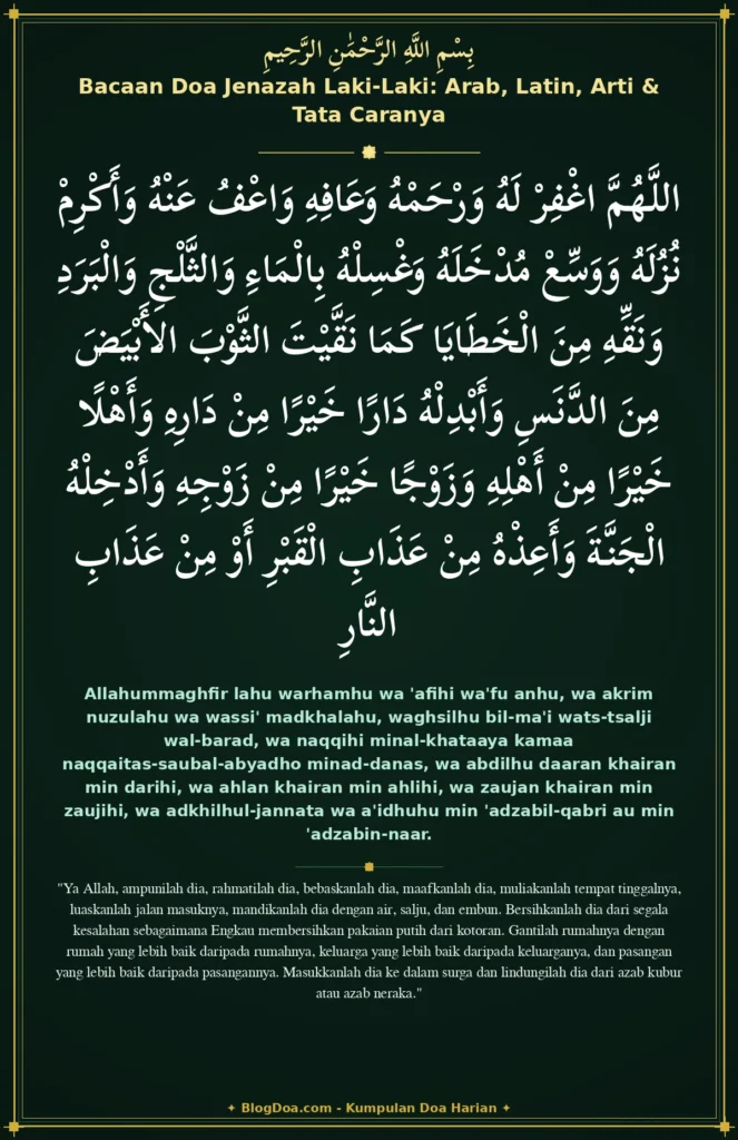Bacaan Doa Jenazah Laki-Laki: Arab, Latin, Arti & Tata Caranya