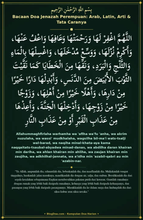 Bacaan Doa Jenazah Perempuan: Arab, Latin, Arti & Tata Caranya