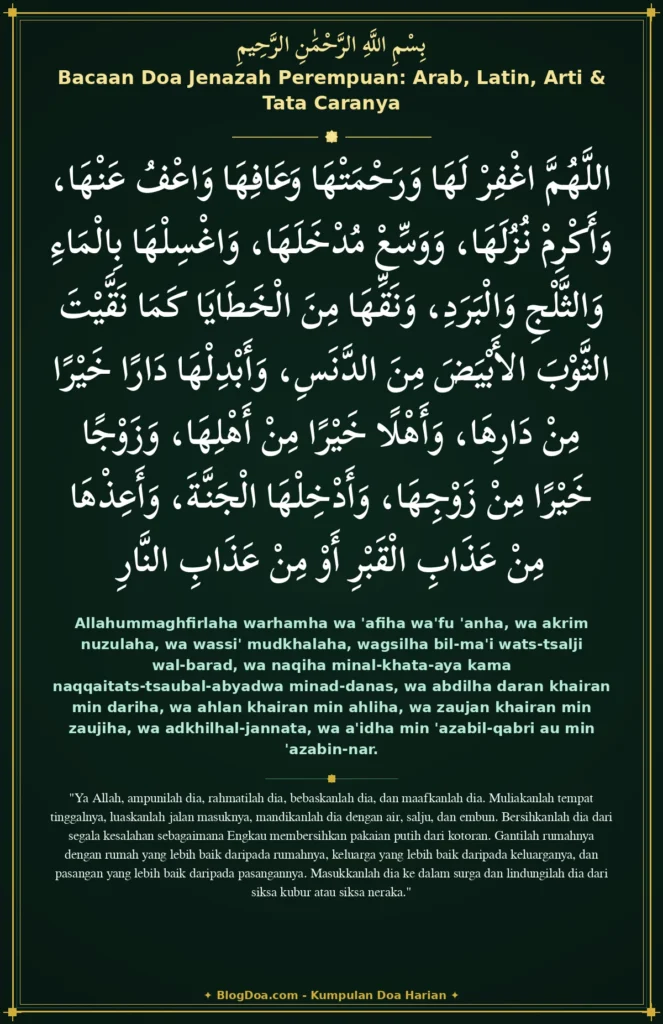 Bacaan Doa Jenazah Perempuan: Arab, Latin, Arti & Tata Caranya