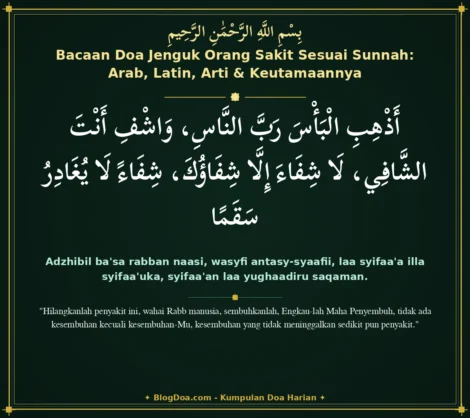 Bacaan Doa Jenguk Orang Sakit Sesuai Sunnah: Arab, Latin, Arti & Keutamaannya