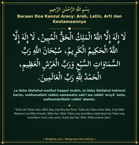 Bacaan Doa Kanzul Arasy: Arab, Latin, Arti dan Keutamaannya