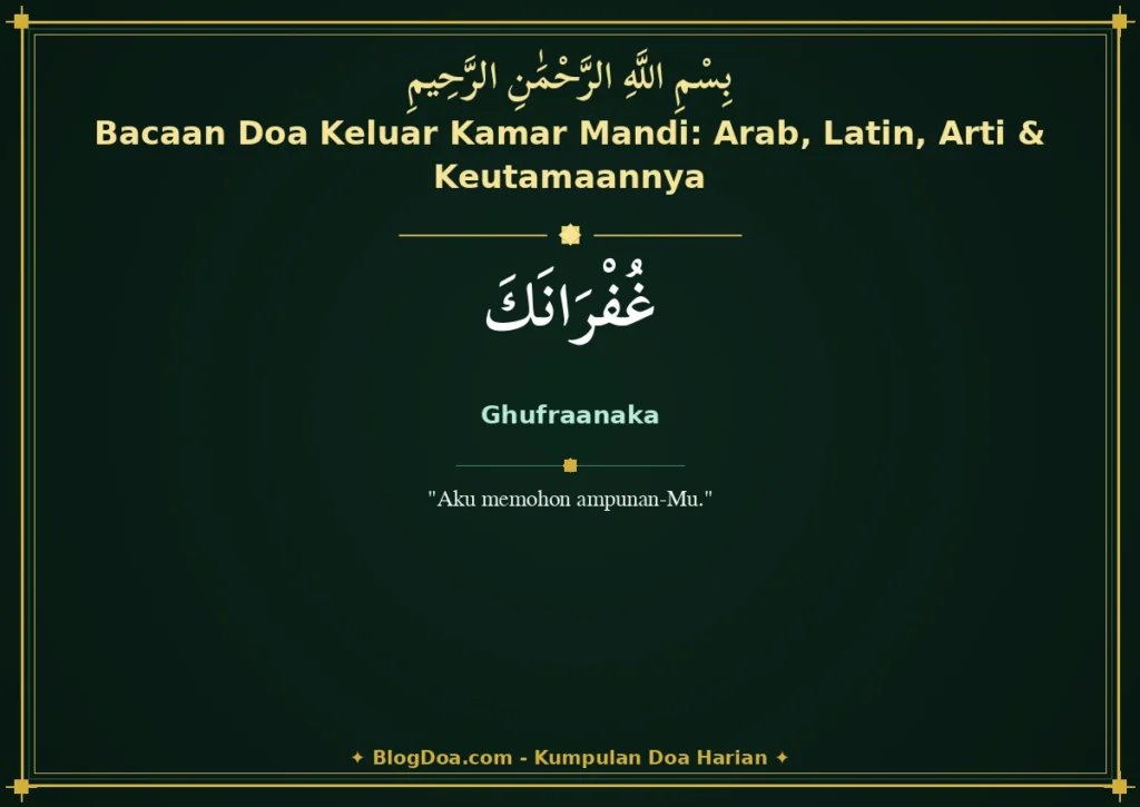 Bacaan Doa Keluar Kamar Mandi: Arab, Latin, Arti & Keutamaannya