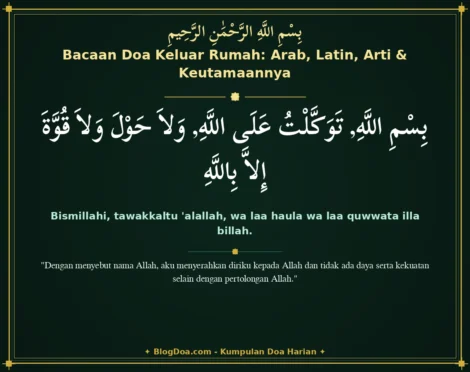 Bacaan Doa Keluar Rumah: Arab, Latin, Arti & Keutamaannya
