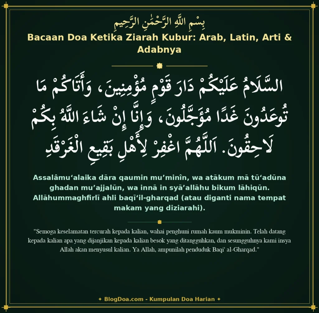 Bacaan Doa Ketika Ziarah Kubur: Arab, Latin, Arti & Adabnya