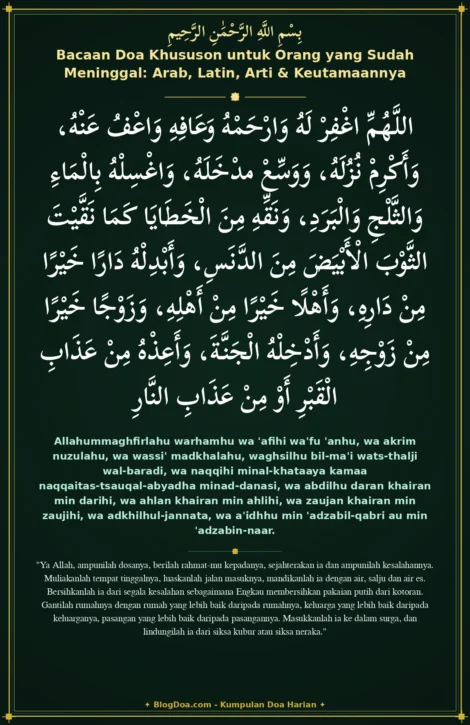 Bacaan Doa Khususon untuk Orang yang Sudah Meninggal: Arab, Latin, Arti & Keutamaannya