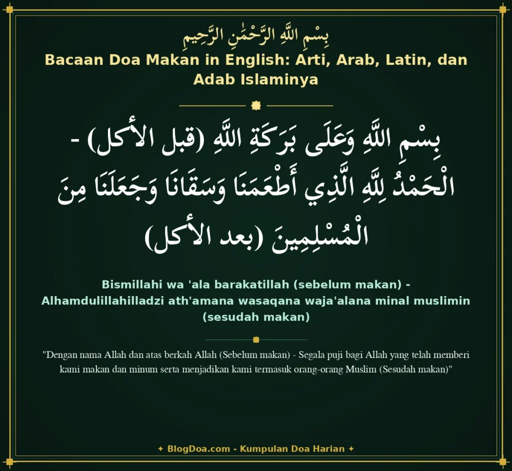 Bacaan Doa Makan in English: Arti, Arab, Latin, dan Adab Islaminya