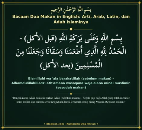 Bacaan Doa Makan in English: Arti, Arab, Latin, dan Adab Islaminya