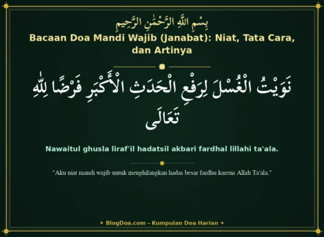 Bacaan Doa Mandi Wajib (Janabat): Niat, Tata Cara, dan Artinya