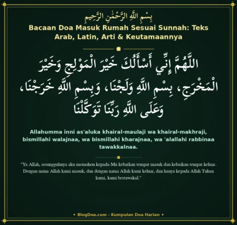 Bacaan Doa Masuk Rumah Sesuai Sunnah: Teks Arab, Latin, Arti & Keutamaannya