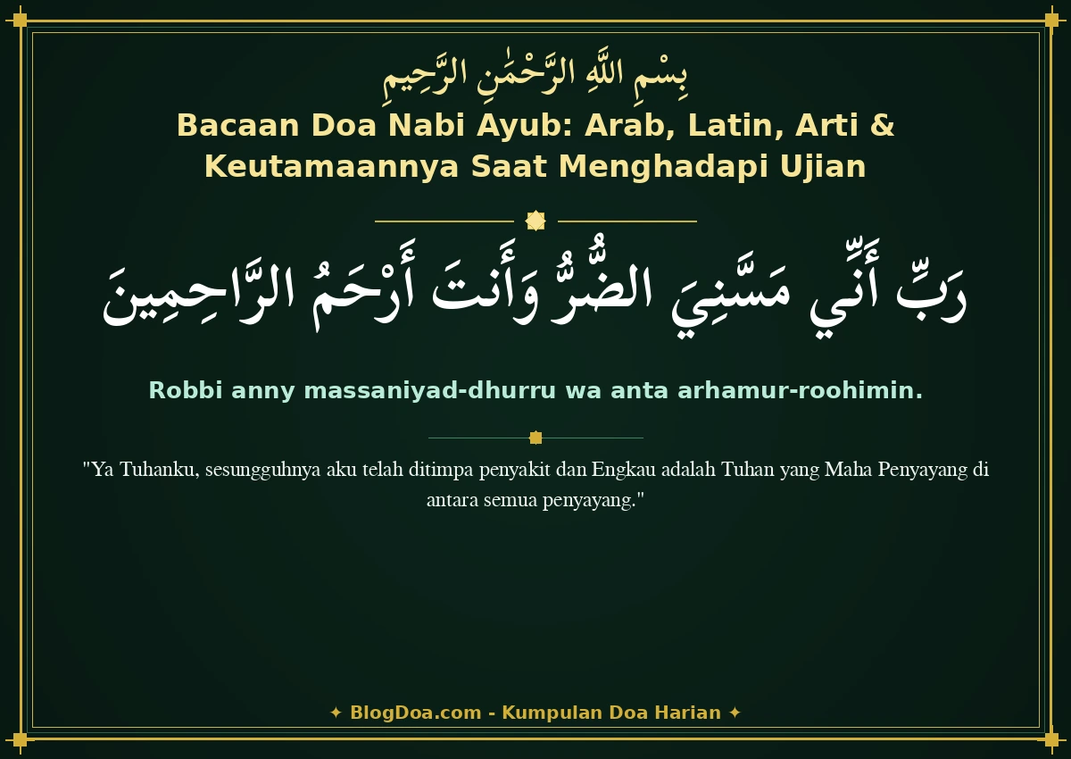 Bacaan Doa Nabi Ayub: Arab, Latin, Arti & Keutamaannya Saat Menghadapi Ujian