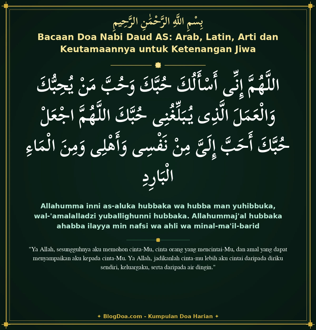 Bacaan Doa Nabi Daud AS: Arab, Latin, Arti dan Keutamaannya untuk Ketenangan Jiwa