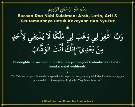 Bacaan Doa Nabi Sulaiman: Arab, Latin, Arti & Keutamaannya untuk Kekayaan dan Syukur