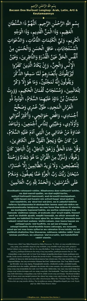 Bacaan Doa Nurbuat Lengkap: Arab, Latin, Arti & Keutamaannya