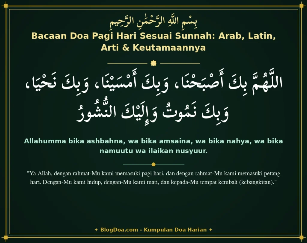 Bacaan Doa Pagi Hari Sesuai Sunnah: Arab, Latin, Arti & Keutamaannya