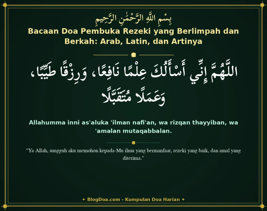 Bacaan Doa Pembuka Rezeki yang Berlimpah dan Berkah: Arab, Latin, dan Artinya